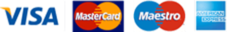 Visa, Mastercard, Maestro, American Express